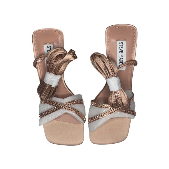 Steve Madden Lulie Blush Ankle Wrap Stiletto Heels - Picture 3 of 6